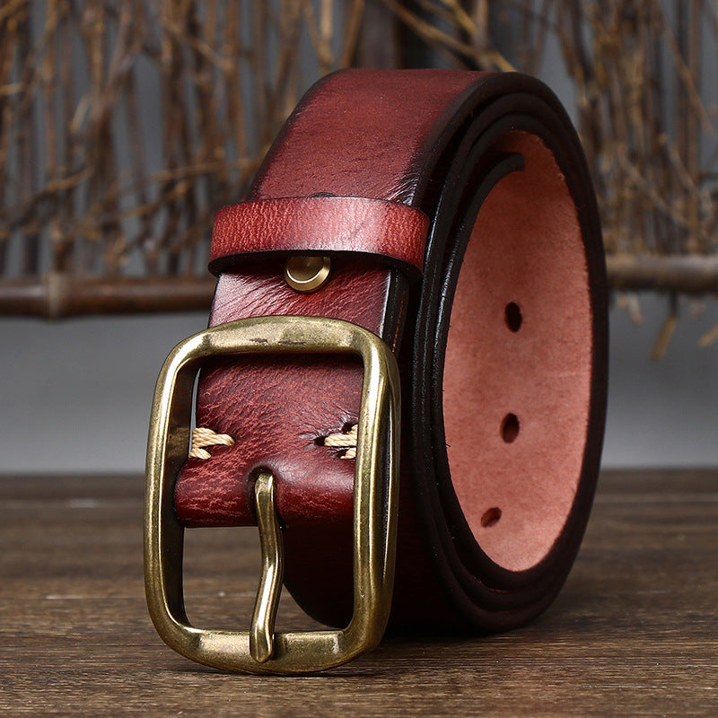 American Vintage Distressed Top-Grain Leather Belt - product view 4