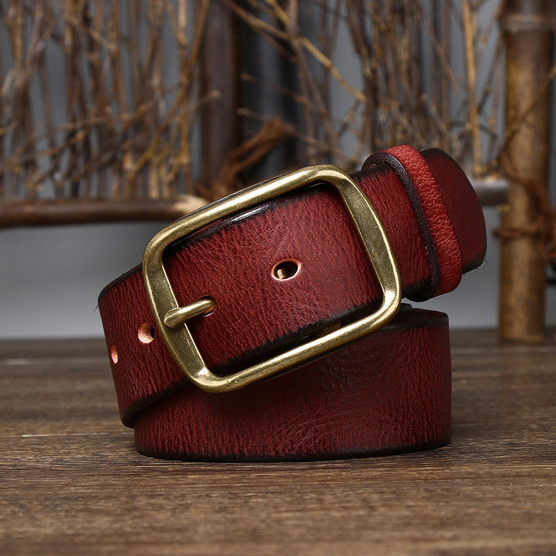 American Vintage Distressed Top-Grain Leather Belt - product view 7