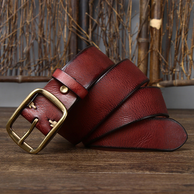 American Vintage Distressed Top-Grain Leather Belt - product view 8