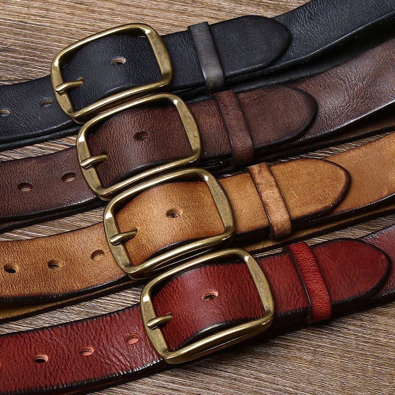 American Vintage Distressed Top-Grain Leather Belt - product view 9