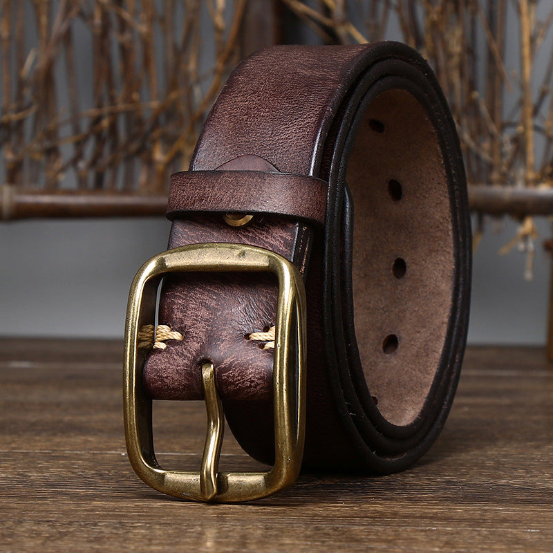 American Vintage Distressed Top-Grain Leather Belt - product view 2