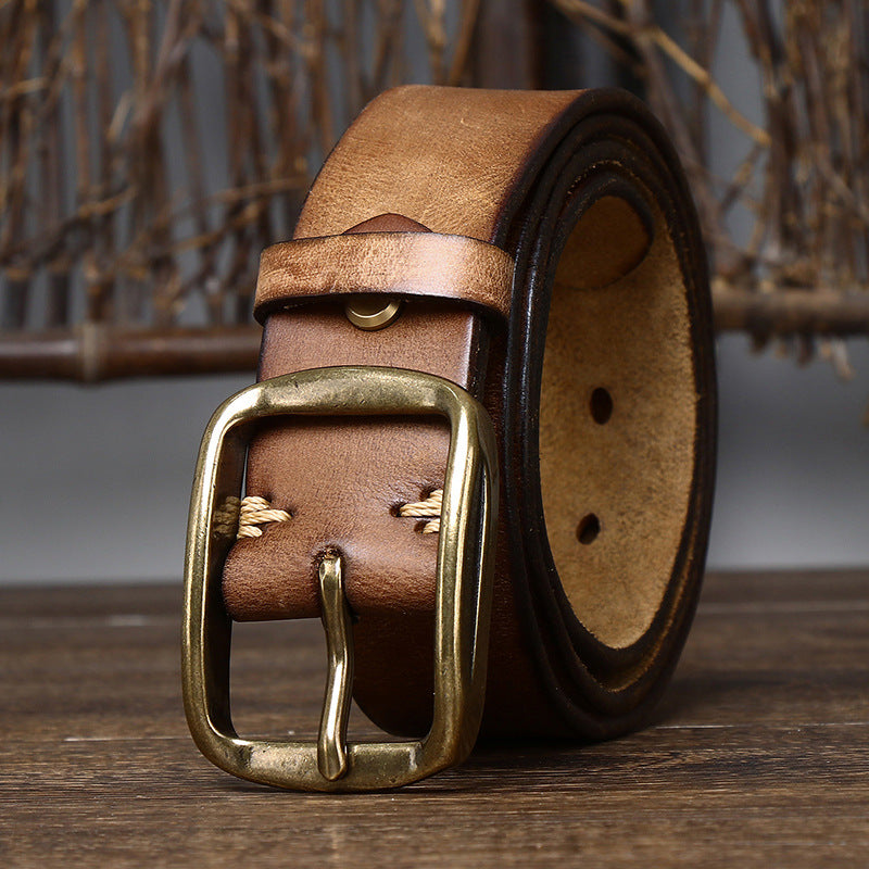 American Vintage Distressed Top-Grain Leather Belt - product view 3