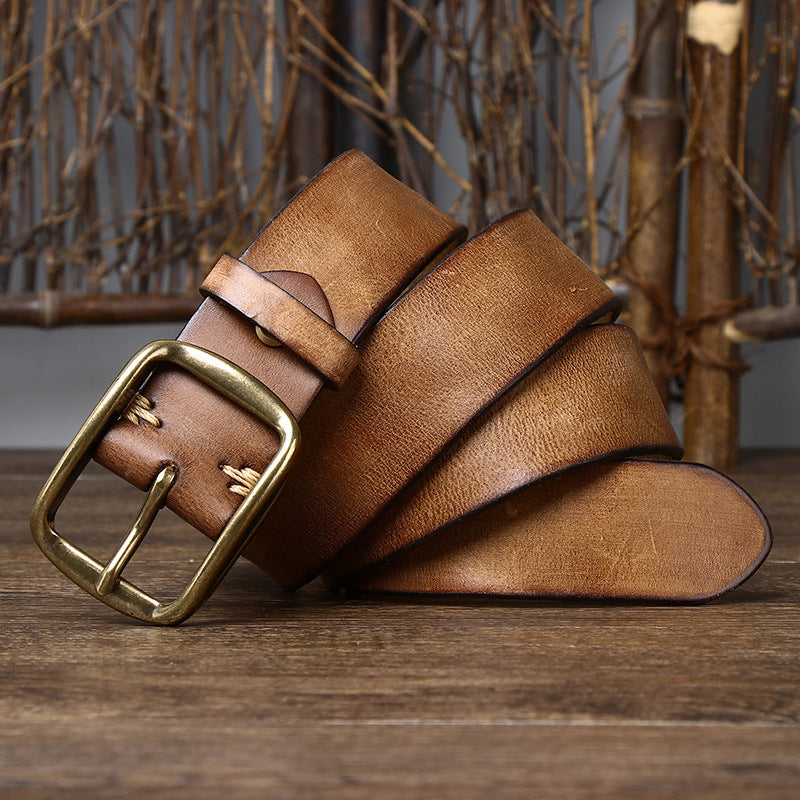 American Vintage Distressed Top-Grain Leather Belt - product view 12