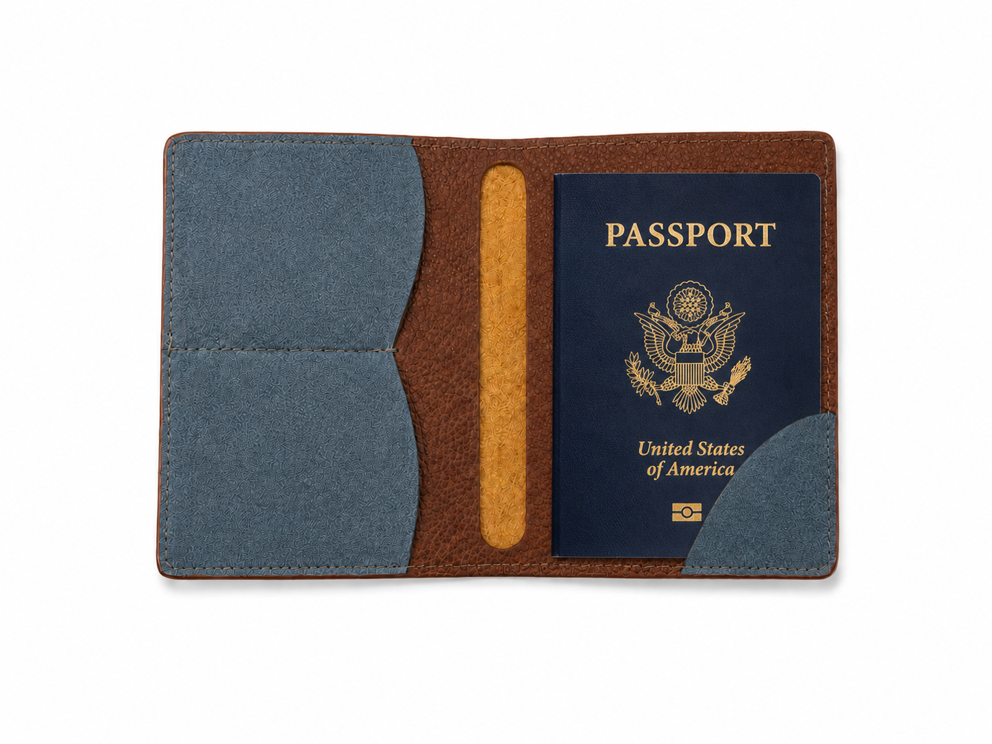 KAKAVY Handmade Genuine Leather Passport Holder leather passport holder detail photo 6
