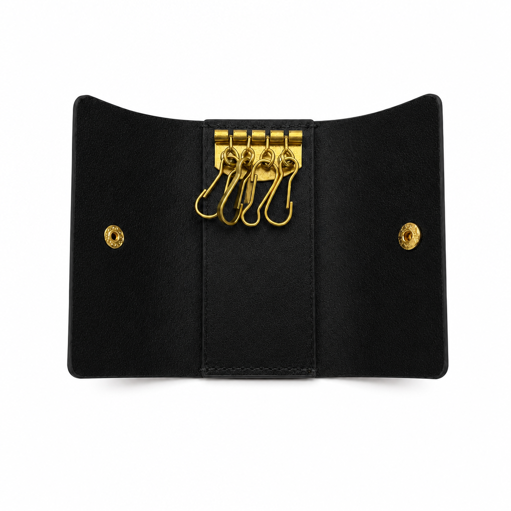 KAKAVY Handcrafted Vintage Leather Key Holder with Brass Hooks leather key case detail photo 3