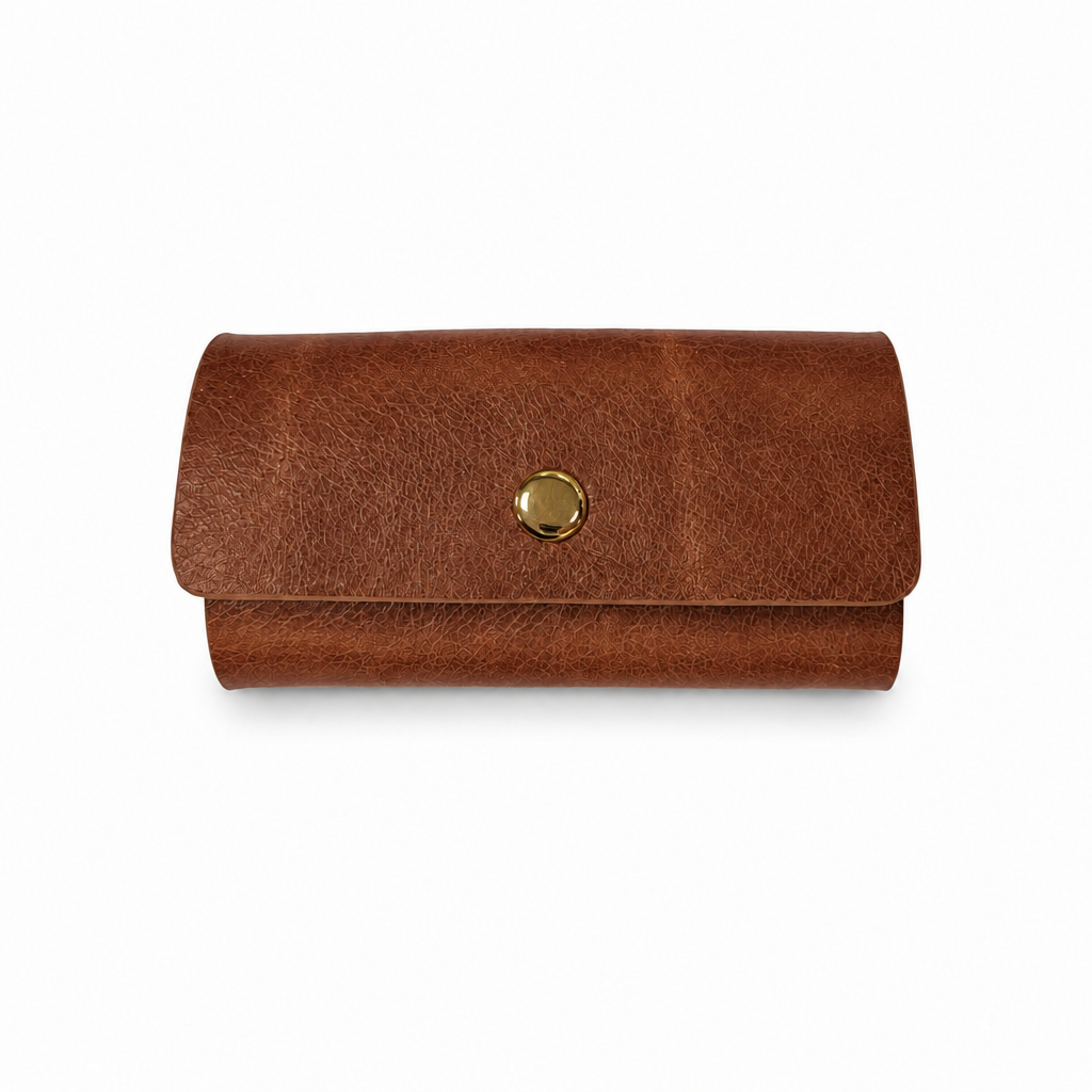 KAKAVY Handcrafted Vintage Leather Key Holder with Brass Hooks leather key case detail photo 5