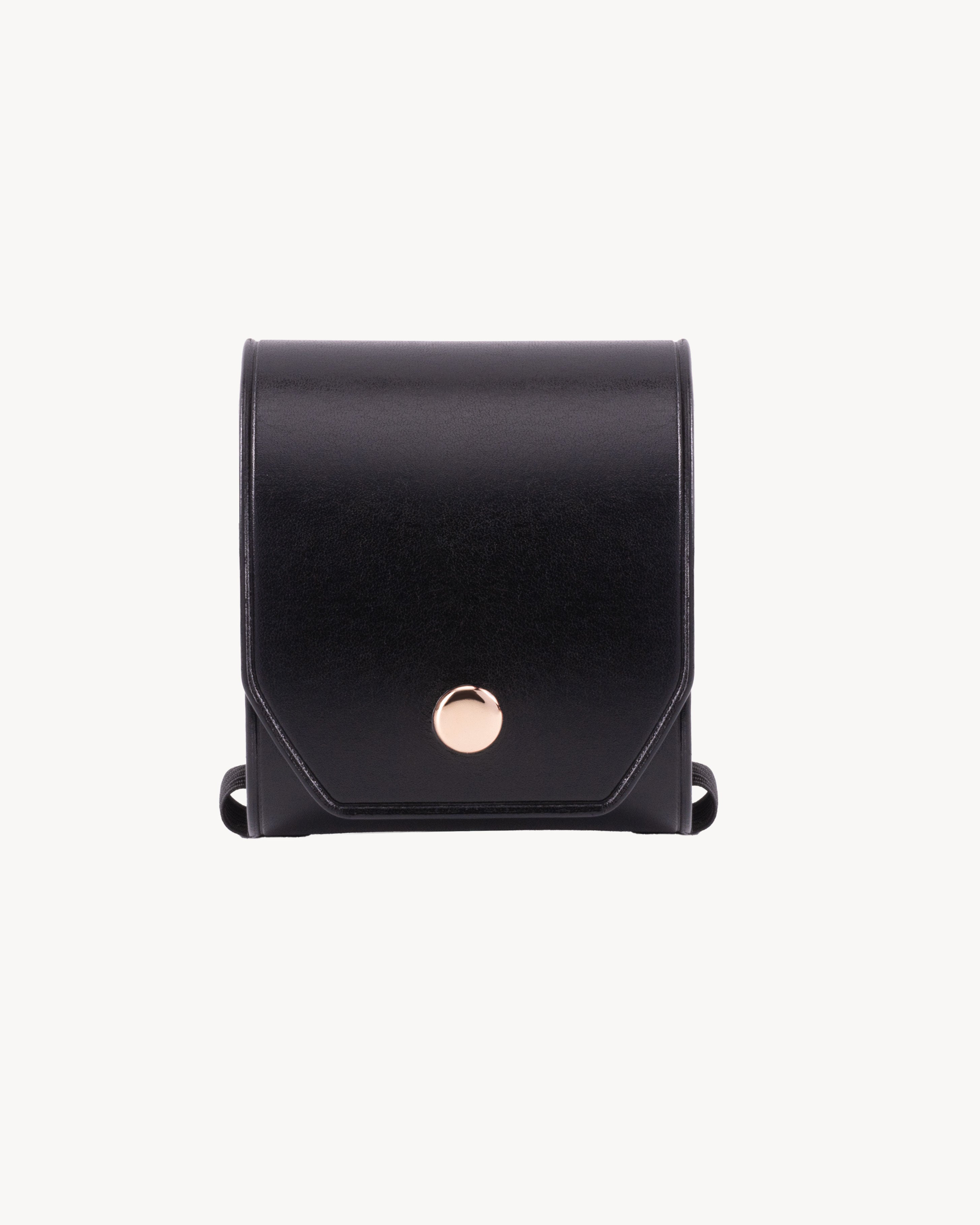 Black full grain leather cash wrap wallet detail view 2