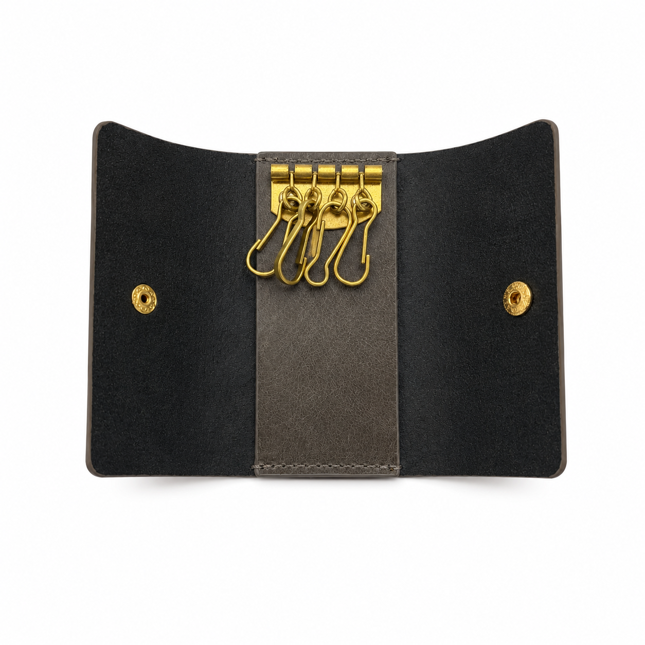 KAKAVY Handcrafted Vintage Leather Key Holder with Brass Hooks leather key case detail photo 2