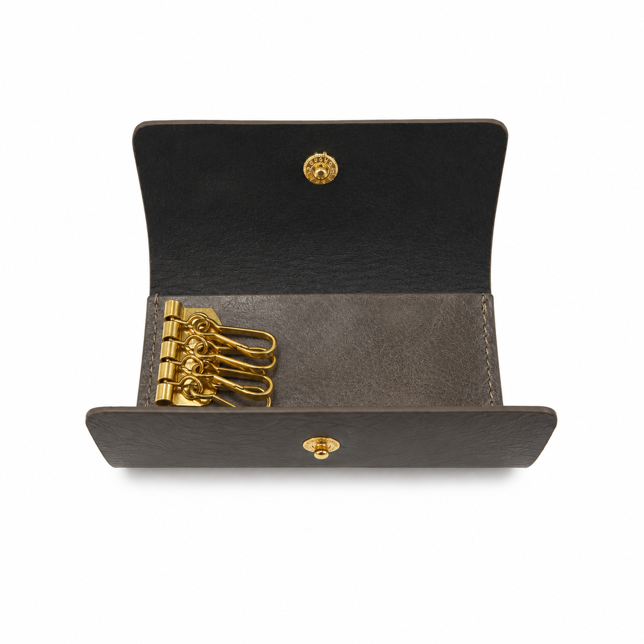 KAKAVY Handcrafted Vintage Leather Key Holder with Brass Hooks leather key case detail photo 11