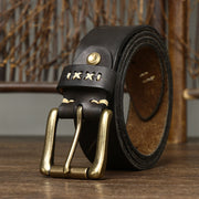 Hand-Stitched Vintage Top-Grain Leather Belt - product view 1