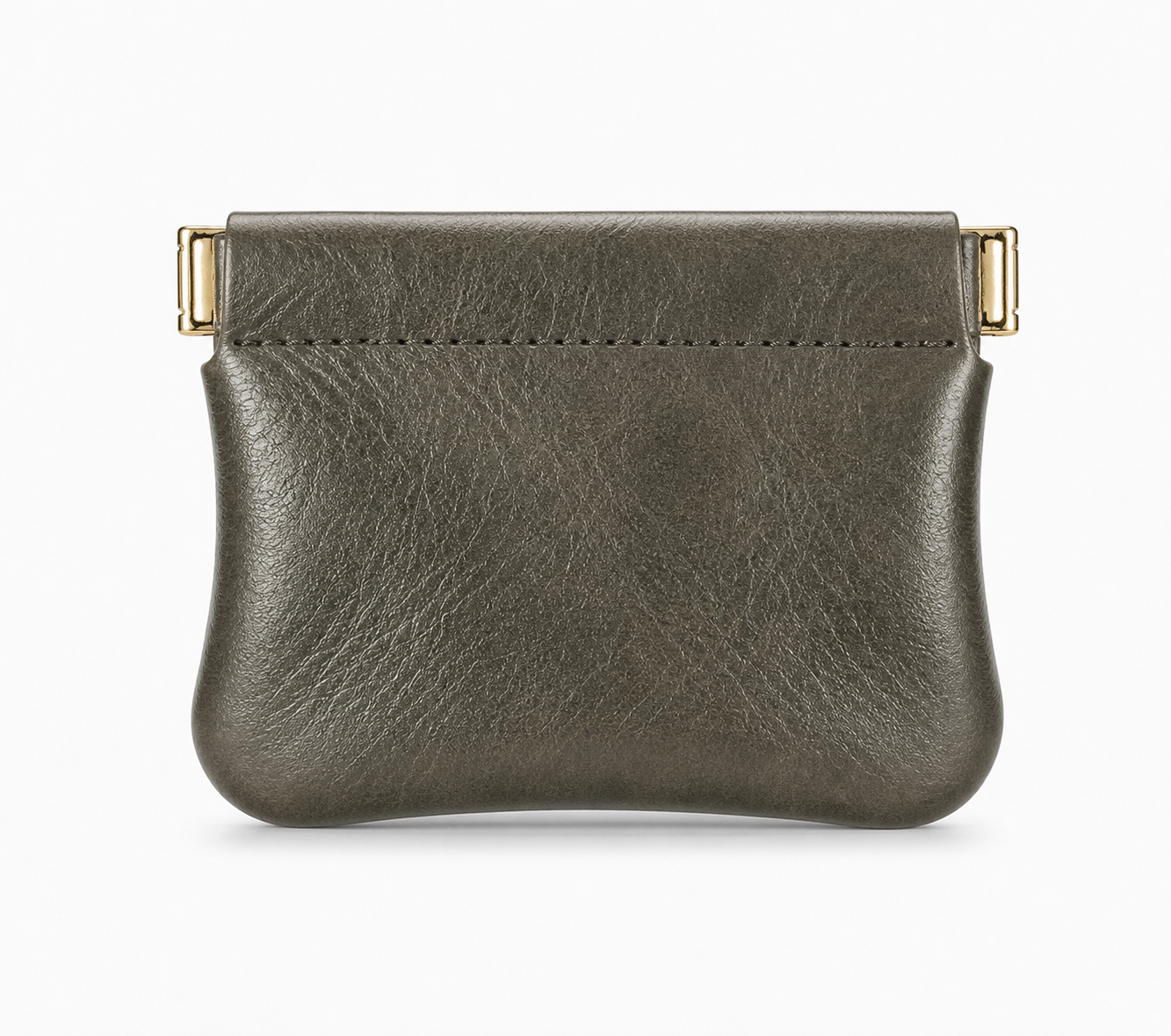 KAKAVY Handcrafted Leather Spring-Top Coin Purse leather wallet detail photo 9