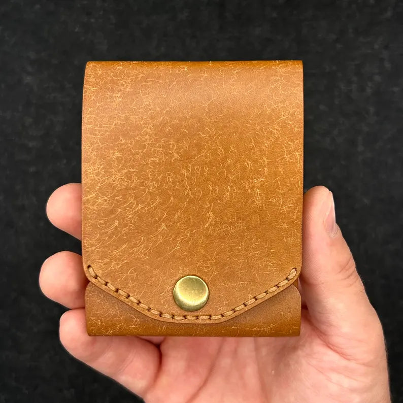 Kakavy Slim Leather Wallet with Pen Slot - Handcrafted Full-Grain EDC Wallet product image