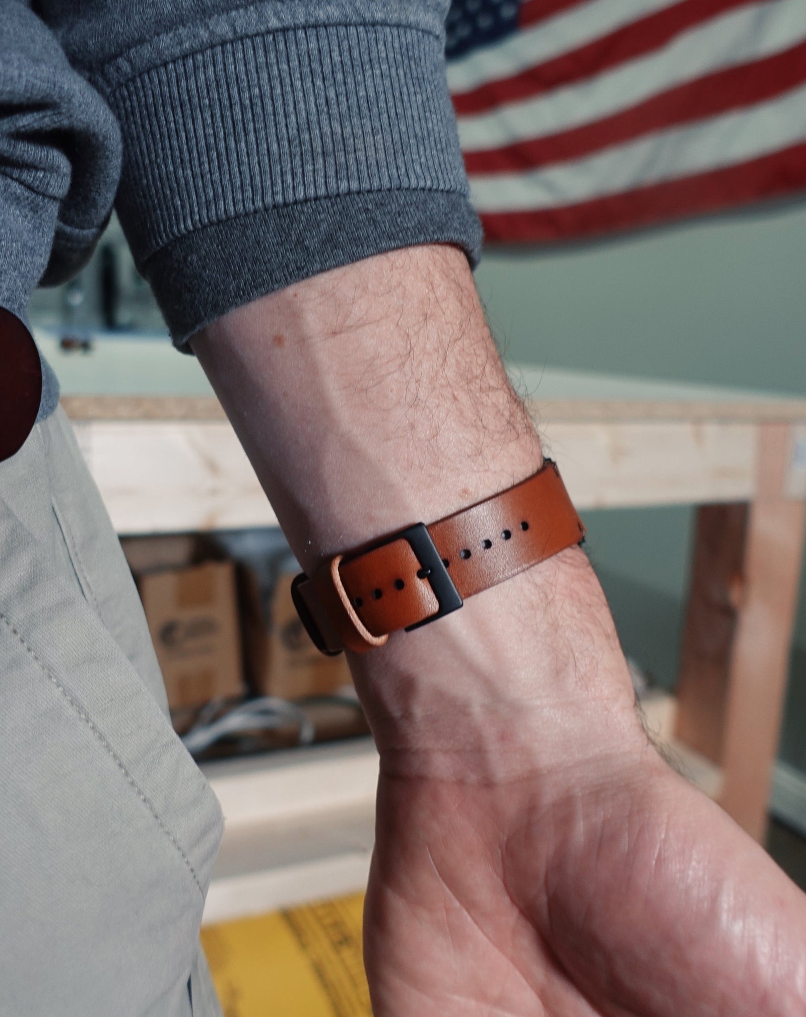 KAKAVY Full-Grain Leather Watch Strap detail image 3