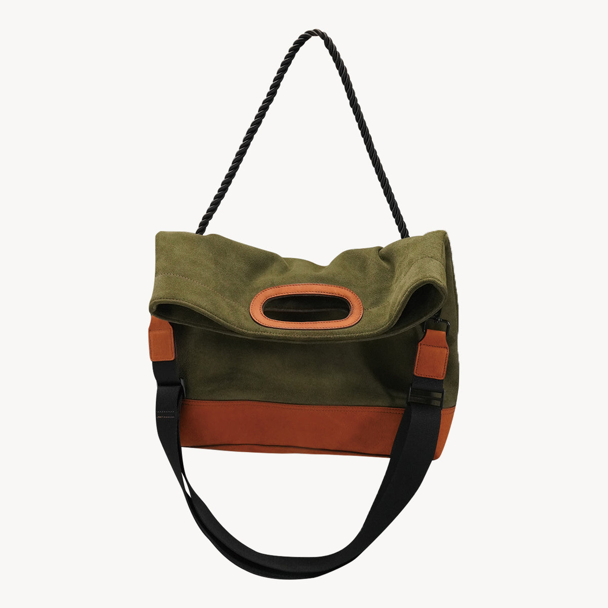 KAKAVY TRIO 3-Way Convertible Bag with fold-over top, cutout handle and shoulder straps