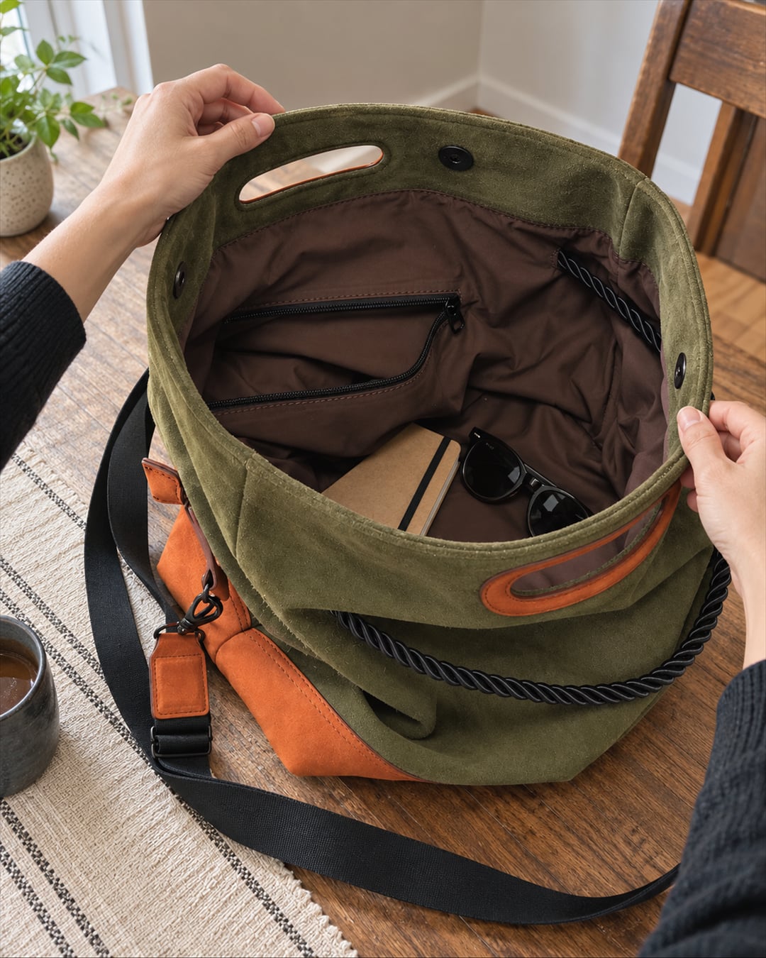 KAKAVY TRIO: Lined interior and zip pocket (generated illustration)