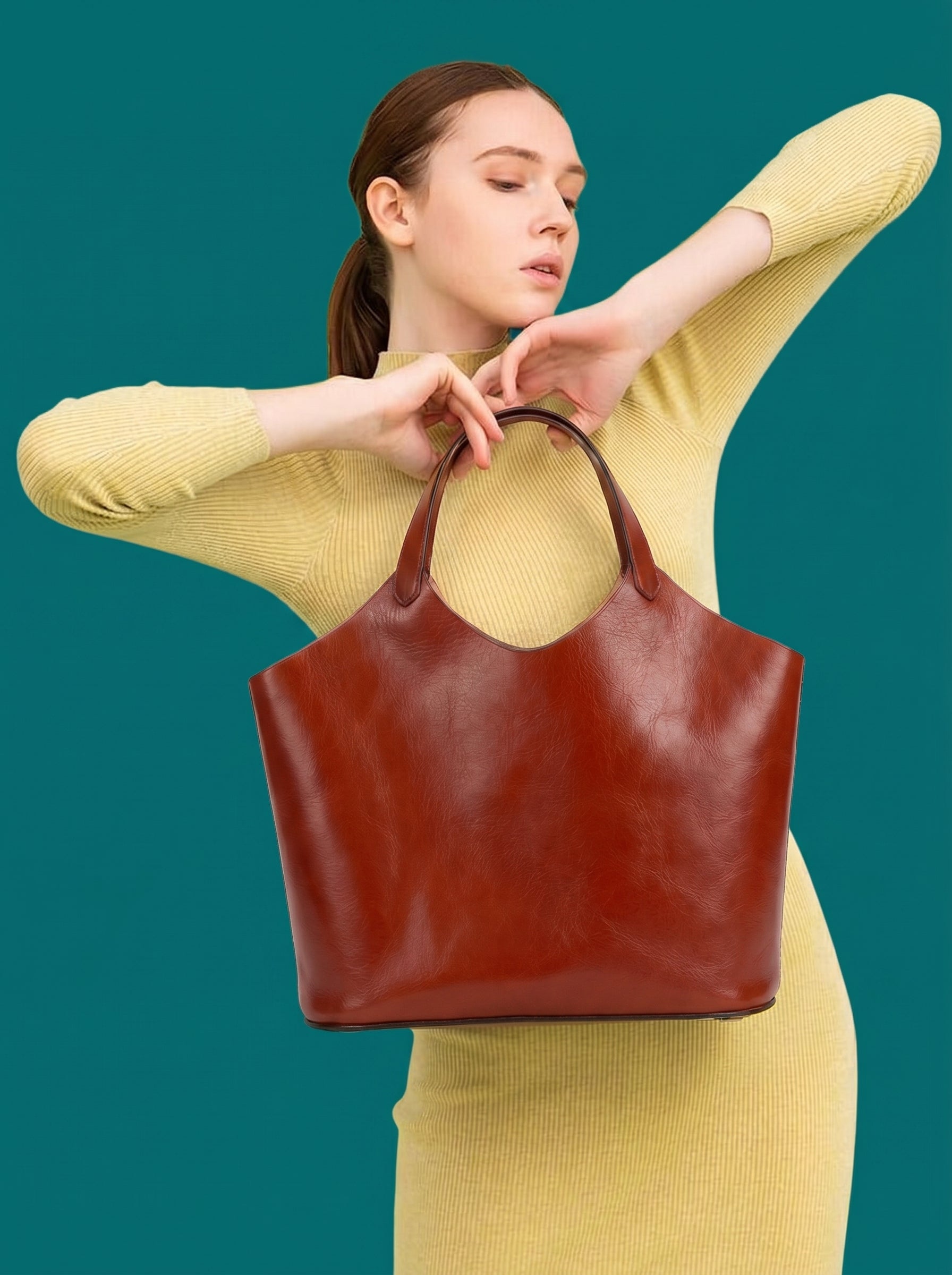 KAKAVY Handcrafted Leather Tote - Quiet Luxury for Everyday Carry detail image 2
