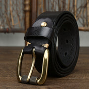Perforated Vintage Top-Grain Leather Belt - product view 1