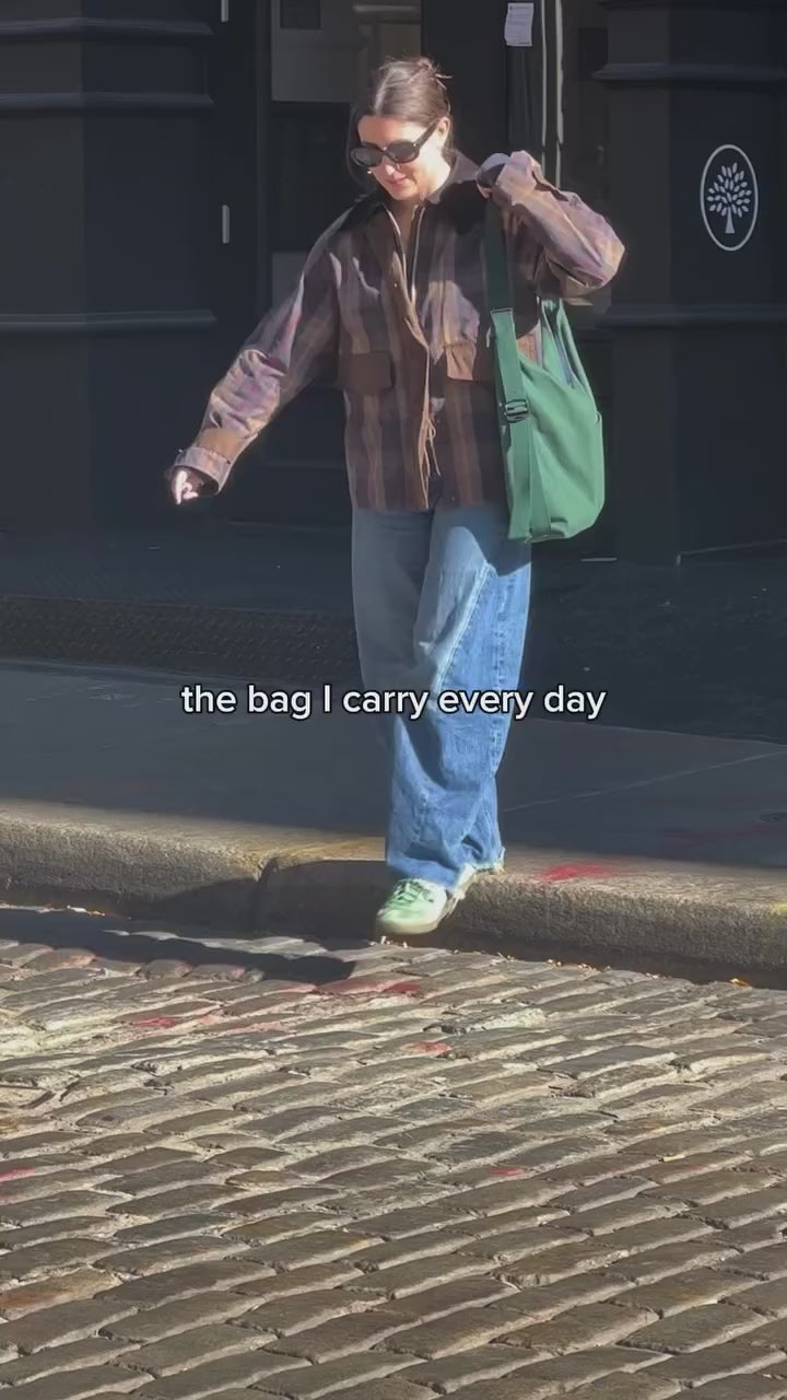 Convertible leather tote backpack carry and detail demonstration