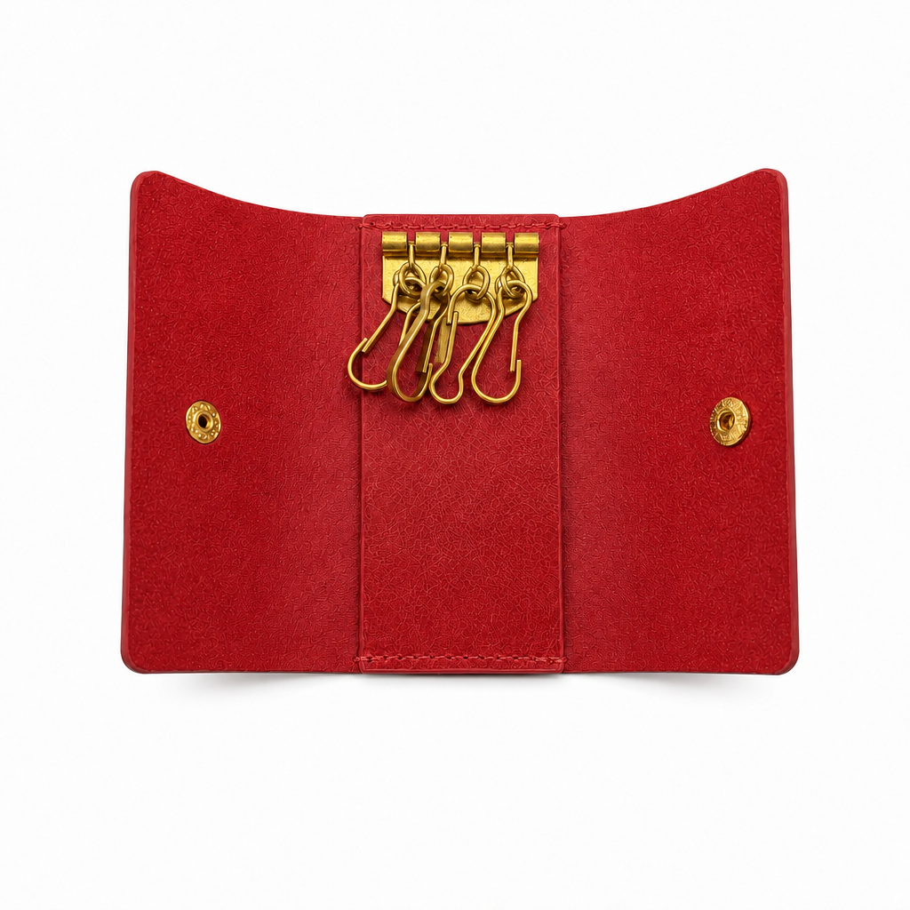 KAKAVY Handcrafted Vintage Leather Key Holder with Brass Hooks leather key case detail photo 9