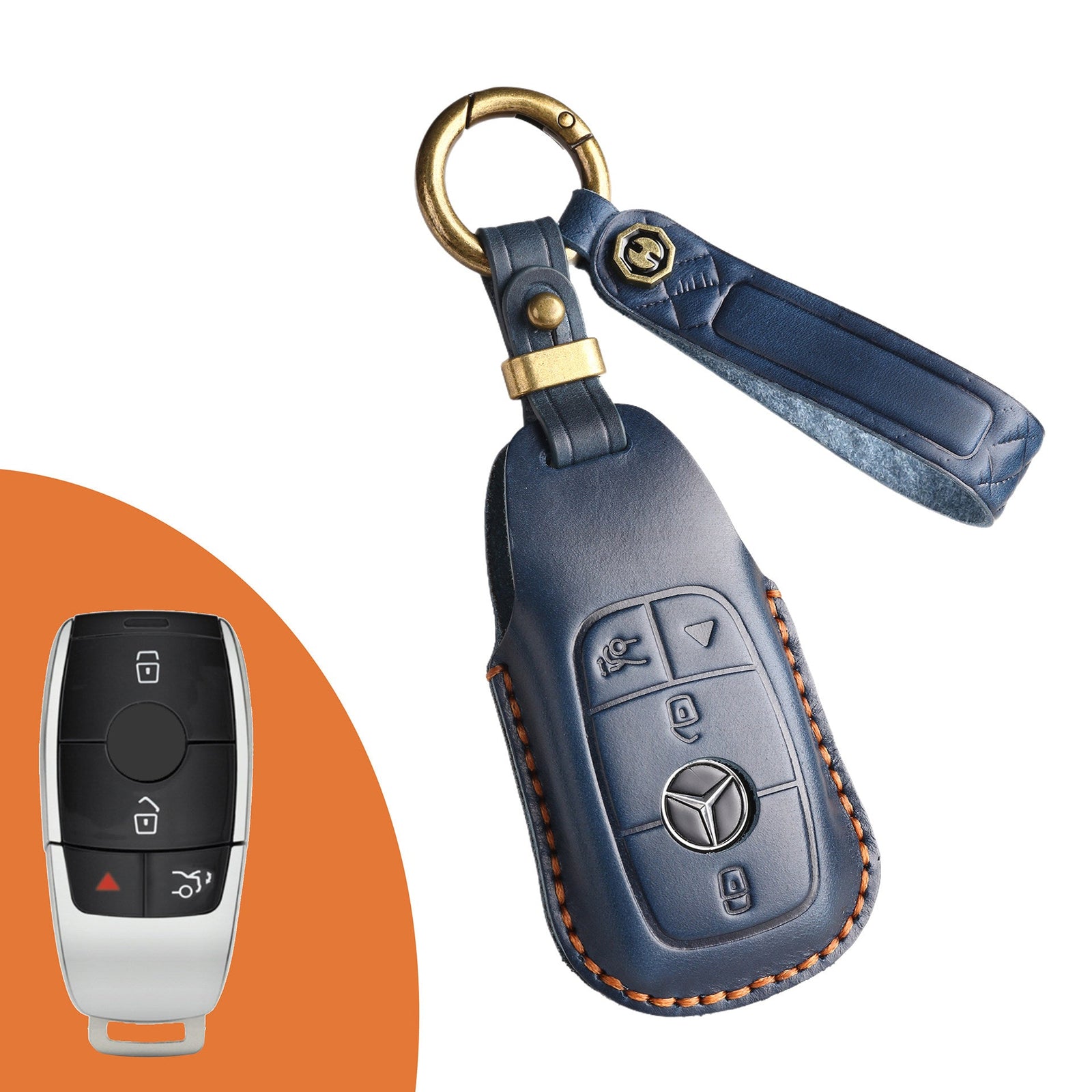 KAKAVY Top Grain Leather Mercedes Key Case detail image 15