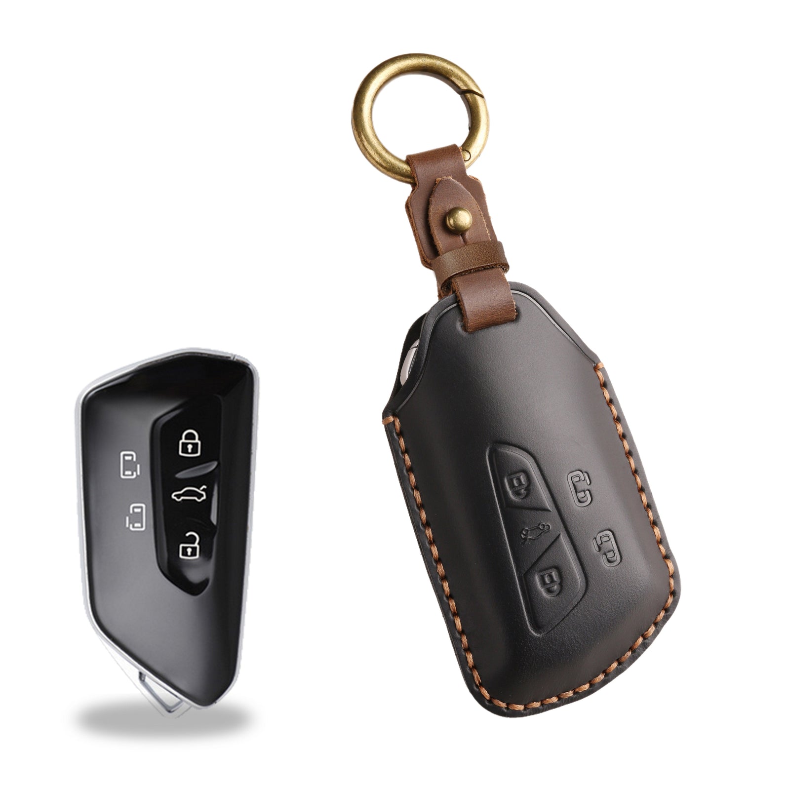 KAKAVY Top Grain Leather Volkswagen key Case detail image 18