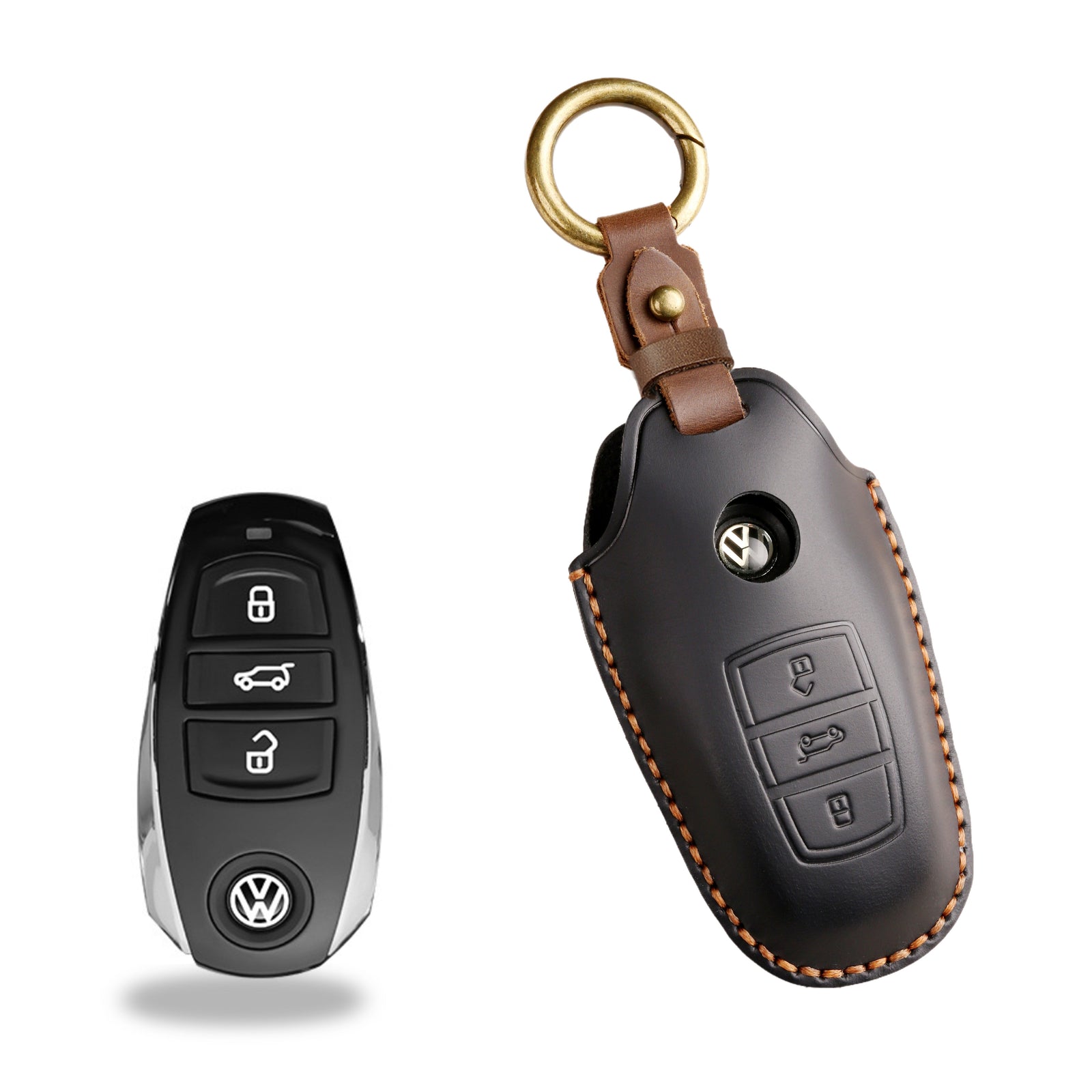 KAKAVY Top Grain Leather Volkswagen key Case detail image 19