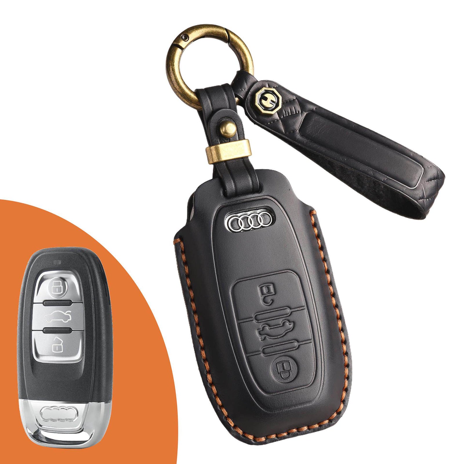 KAKAVY Top Grain Leather Audi Key Case detail image 9