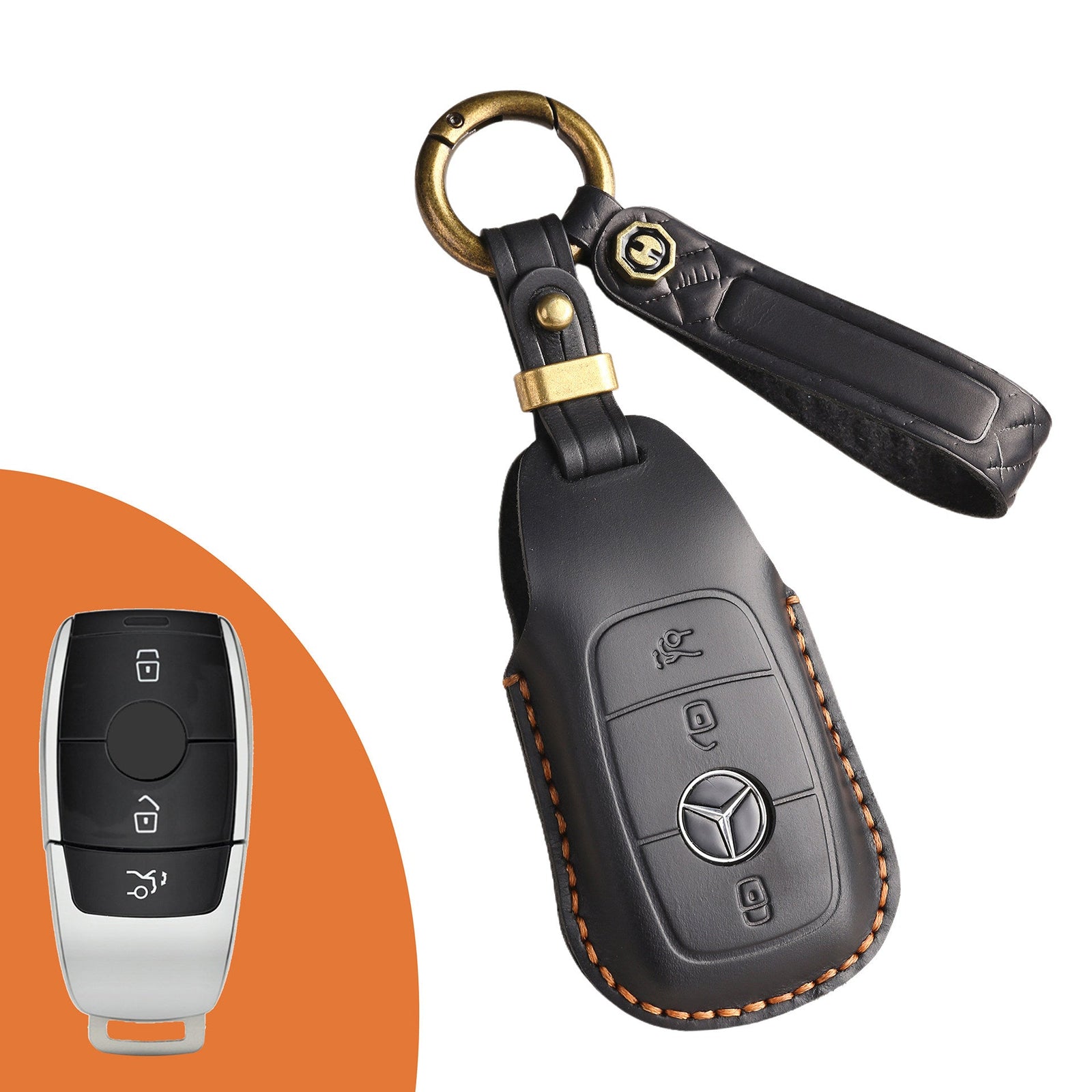KAKAVY Top Grain Leather Mercedes Key Case detail image 10