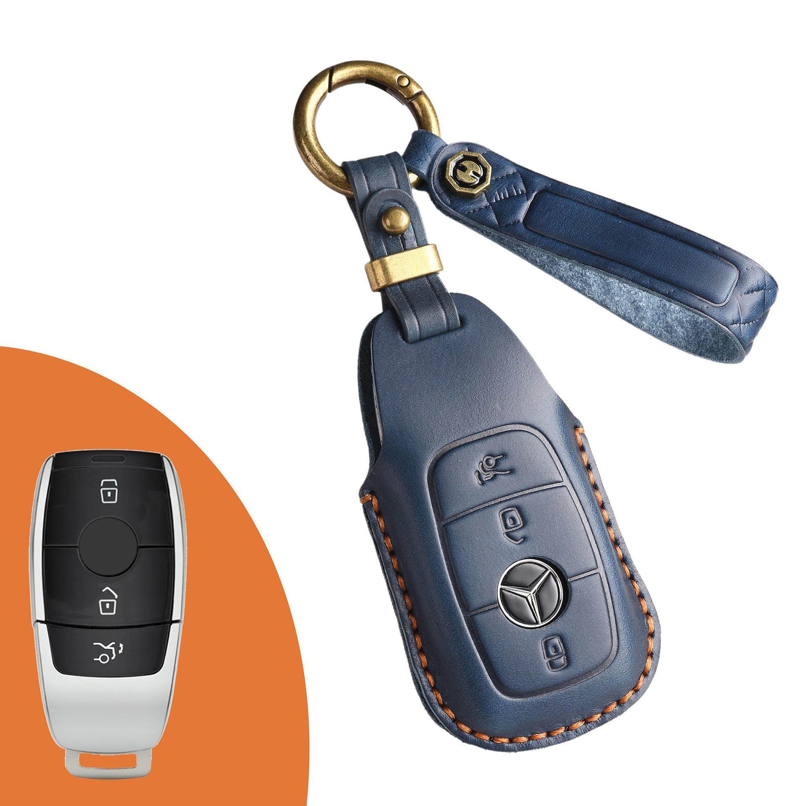 KAKAVY Top Grain Leather Mercedes Key Case detail image 12