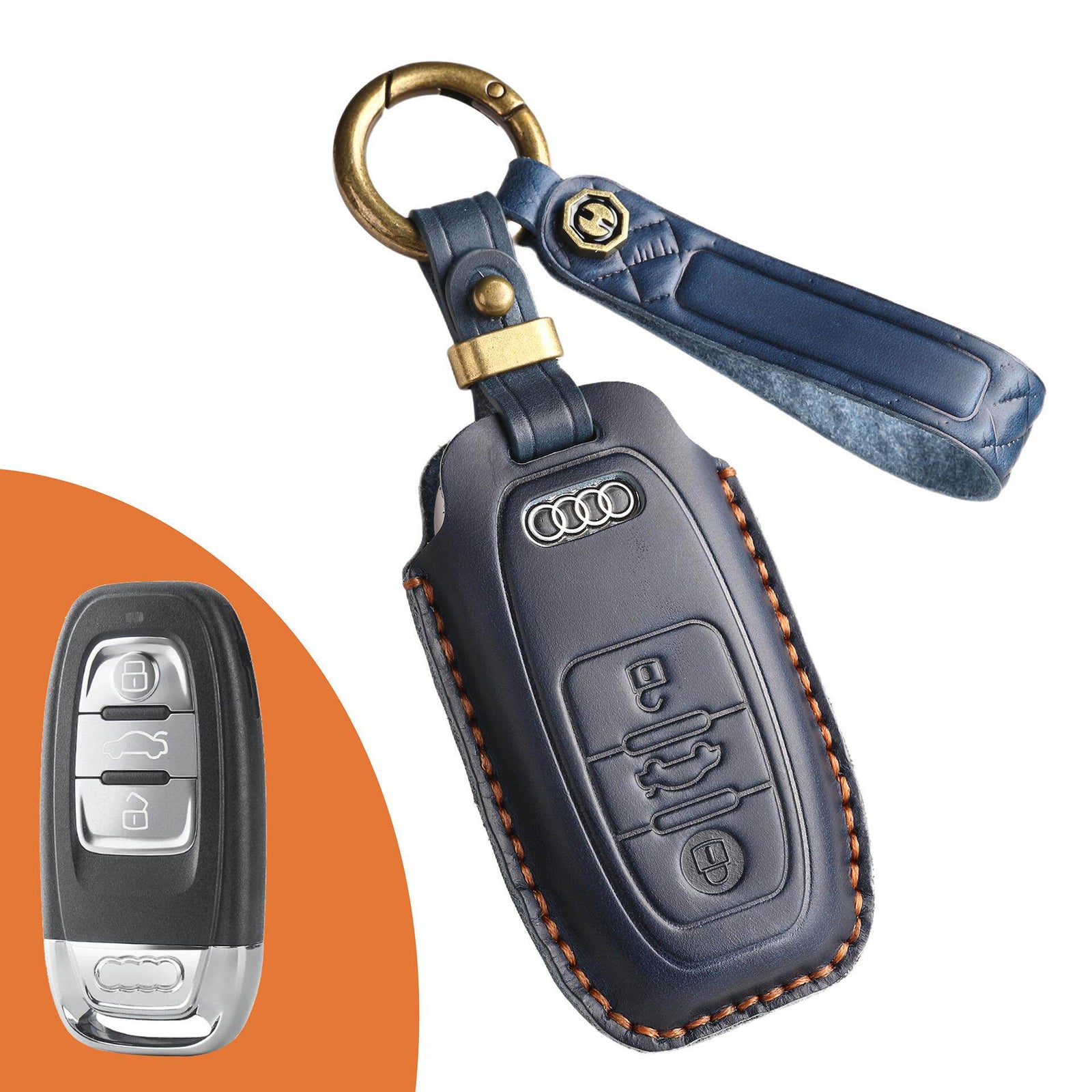 KAKAVY Top Grain Leather Audi Key Case detail image 10