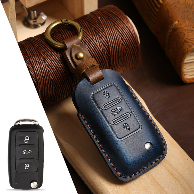 KAKAVY Top Grain Leather Volkswagen key Case detail image 11