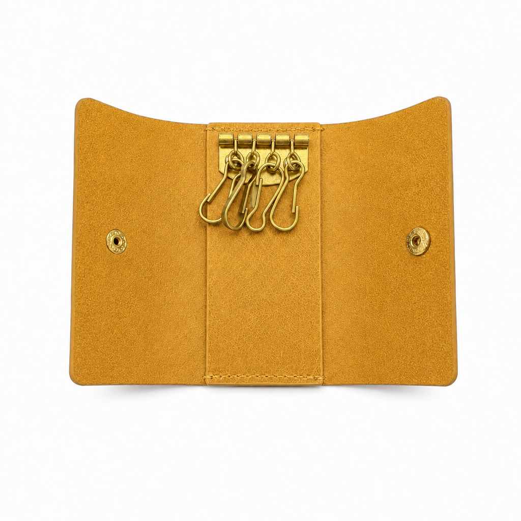 KAKAVY Handcrafted Vintage Leather Key Holder with Brass Hooks leather key case detail photo 10